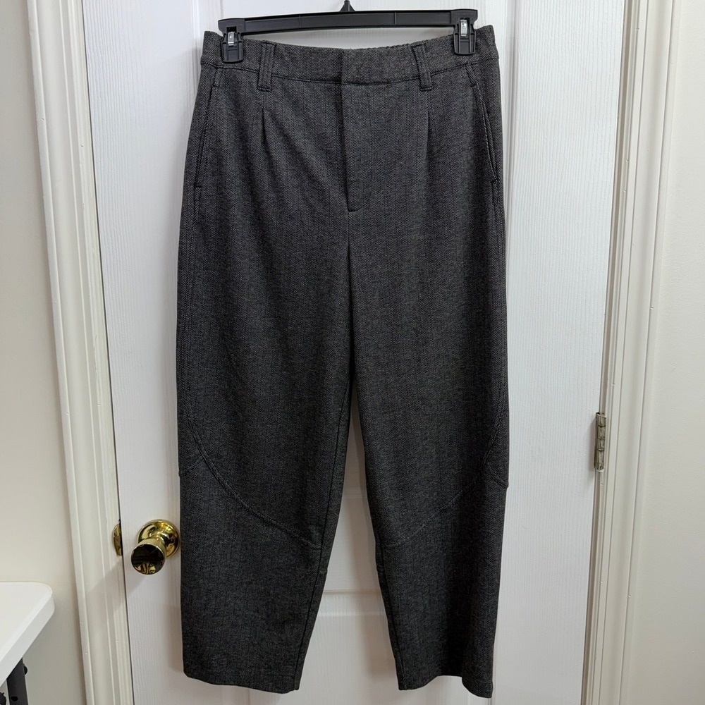 Democracy black gray pleated thick knit stretch pocket trousers pants absolution